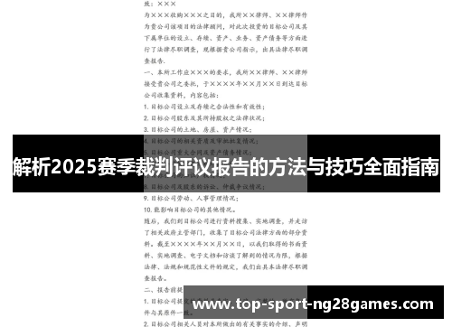 解析2025赛季裁判评议报告的方法与技巧全面指南