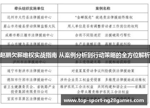 赵鹏欠薪维权实战指南 从案例分析到行动策略的全方位解析